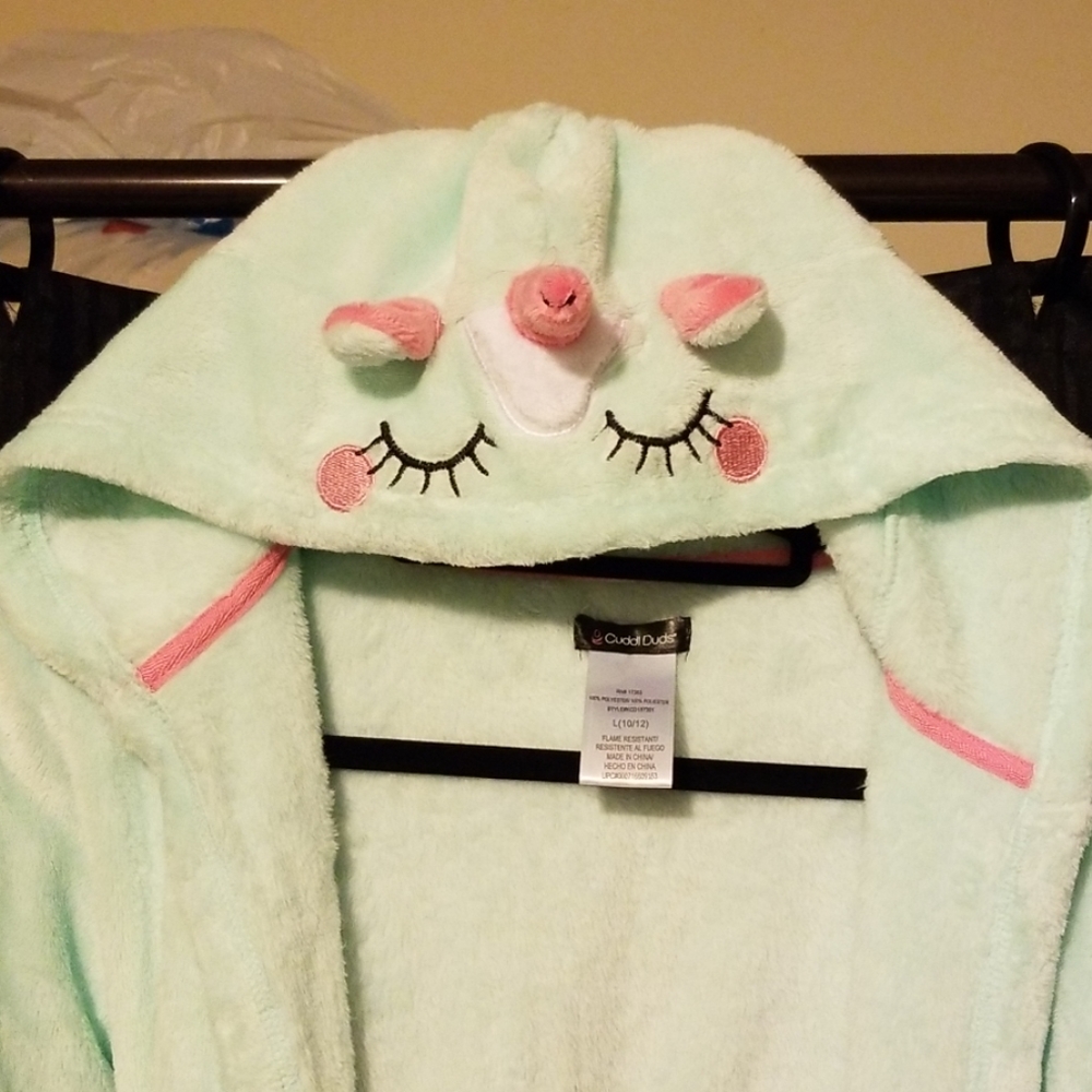 Adorable NWT Cuddle Duds Unicorn Robe Sz girls Lg - Picture 7 of 7